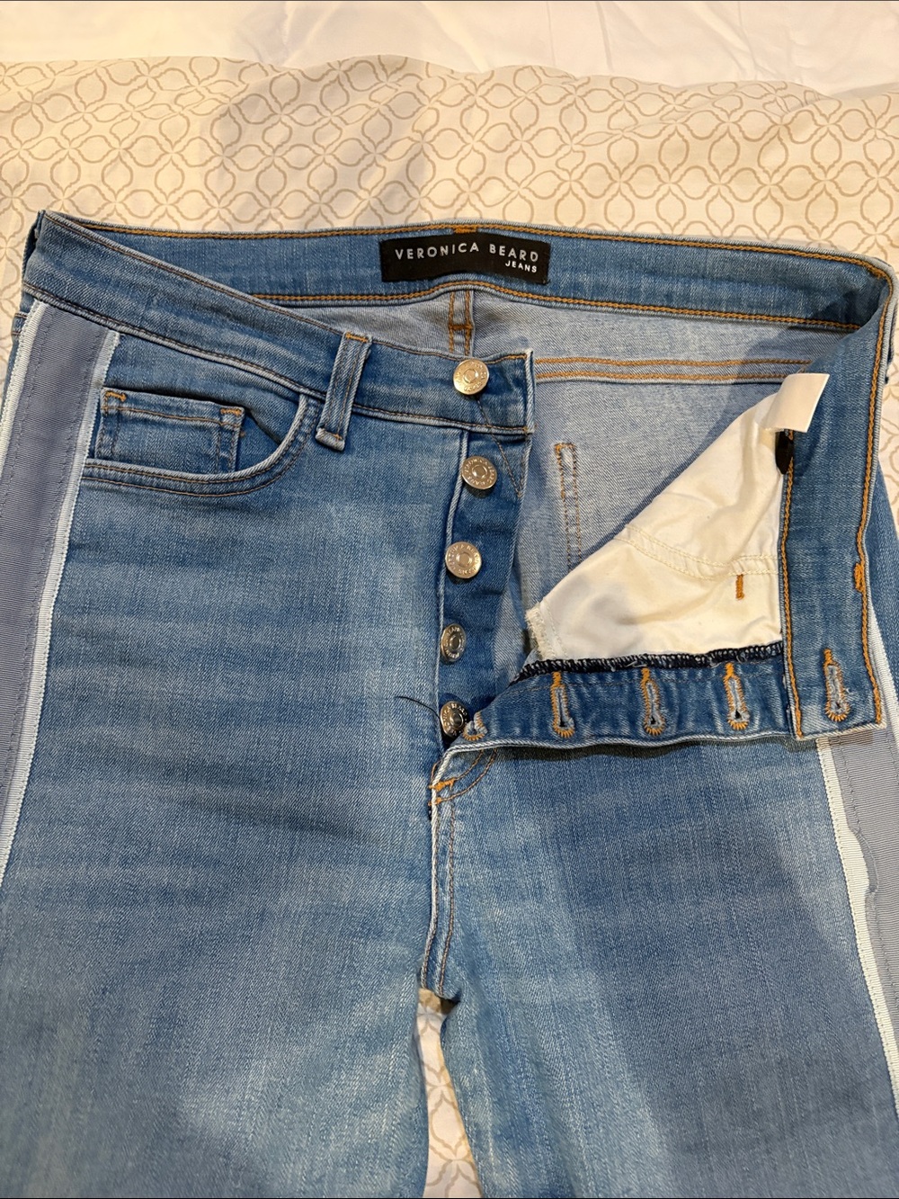 Veronica Beard Light Blue Button-Fly Jeans